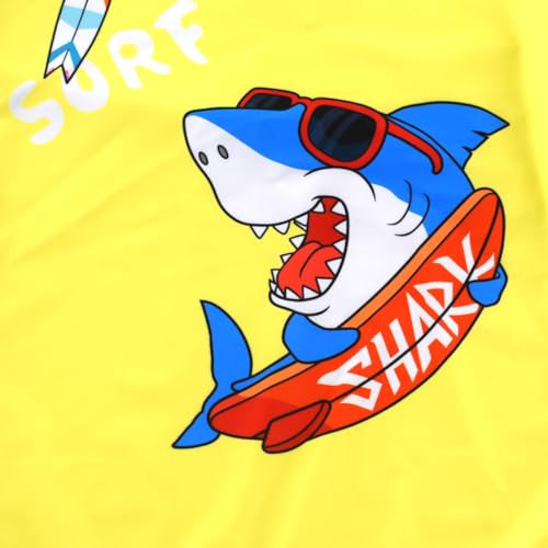 Image of Kids Short Sleeve Sunsuit Swimwear Boys Two Piece Rash-Guard-Sets Dinosaur Pattern
