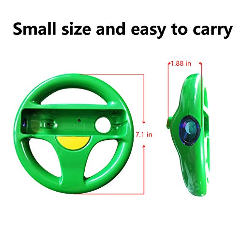 image for DOYO 2 pack Red and Green Wii Steering Wheel without Remote Control,Wi