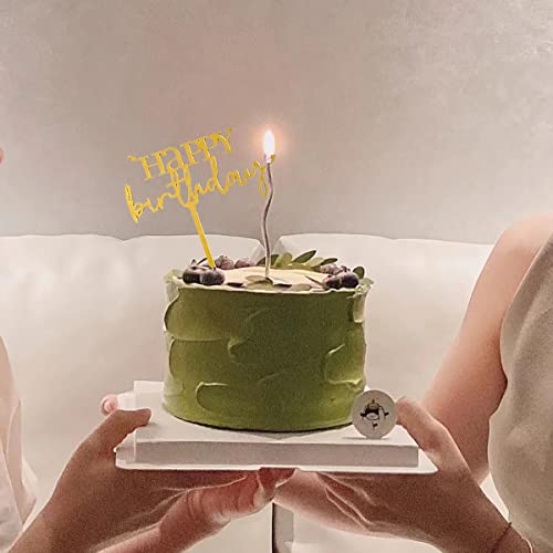 Gold Birthday Cake Topper, 6Pcs Acrylic Birthday Cake Toppers Happy Birthday Cake Toppers For Birthday Decorations #TOP7