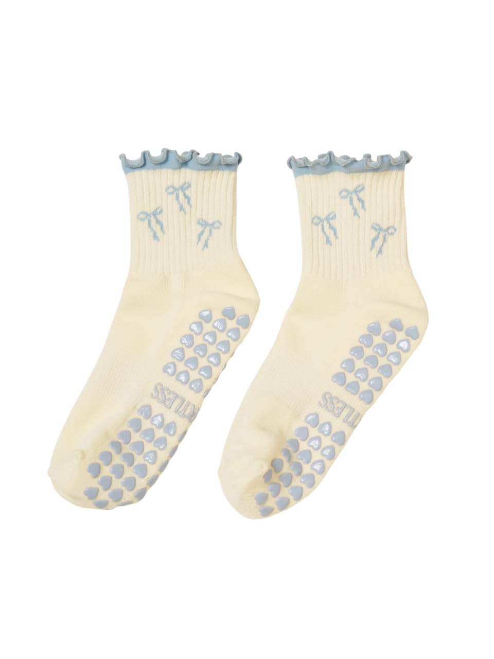 Shapes Studio Ruffle Pilates Grip Socks for Women, Cute Non-Slip Grippy Socks for Reformer, Barre, Yoga &amp; Studio Workouts