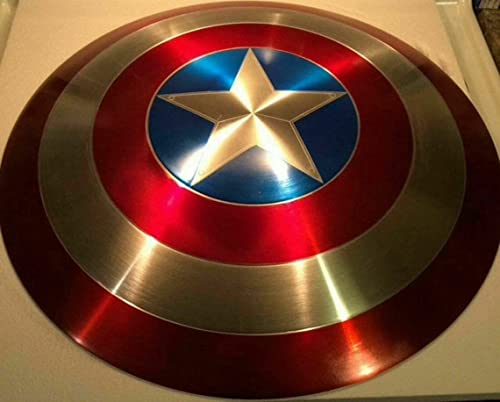 Riyex Captain Shield – Handgefertigte Replik First Avenger Shield Metall-Requisitenschild, Rot & Silber, 55,9 cm