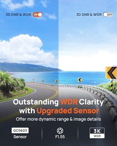 70mai Dash CAM M310 Plus 3K, 1620P Dashcam Auto, WiFi, Visión Nocturna, Detección de Movimiento, Grabación Time-Lapse, WDR, Grabación en Bucle, Modo Aparcamiento, WiFi, App, MAX 256 GB 7
