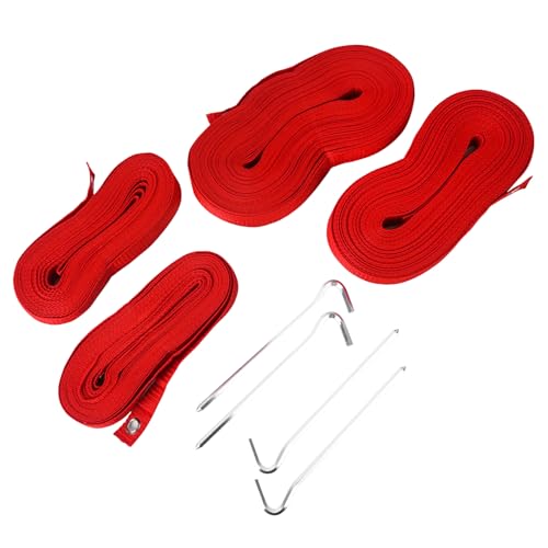 Aoneky Beachvolleyball Feled Linien 16 x 8 m, Breite 2.5cm mit Verankerungen für Gras, Sand und Indoor, Rot