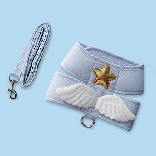 Pssopp Cat Harness Leash, Adjustable 4 Season Universal Cat Harness Leash Cute Angel Cat Vest Harness with 4.9ft Traction Rope Length (XL (2.5?4kg / 5.5?8.8lb))