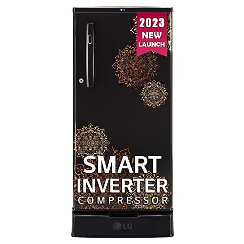 Image of LG 185 L 4 Star Direct-Cool Smart Inverter Compressor Single-Door Refrigerator Appliance (GL-D199OERY, Ebony Regal, Base stand with Drawer, 2023 Model)