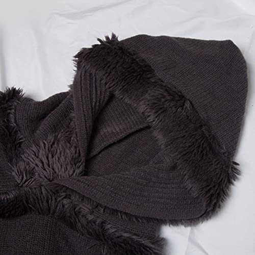 Women's Travel Shawl Wrap Poncho Cape for Fall Winter Hooded Cloak Solid Poncho with Tassels4