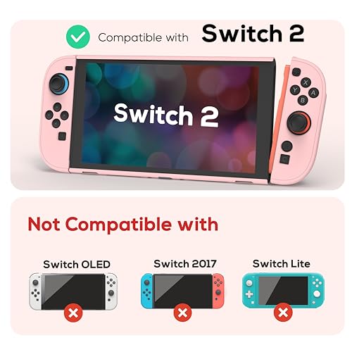 TIKOdirect Protective Case for Switch 2, Hard PC Slim Dockable Cover Case Designed for Switch 2 2025, Game Console and Joy Con Controllers, Pink by TIKOdirect - Image 2