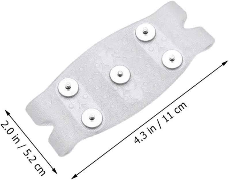 GLEAVI Outdoor Ice Grippers Snow Shoes Covers with 5-Spike Crampon Traction Cleats Non-Slip Shoe Covers for Men and Women, White, Fits US Size 12-14 (EU 30-46)