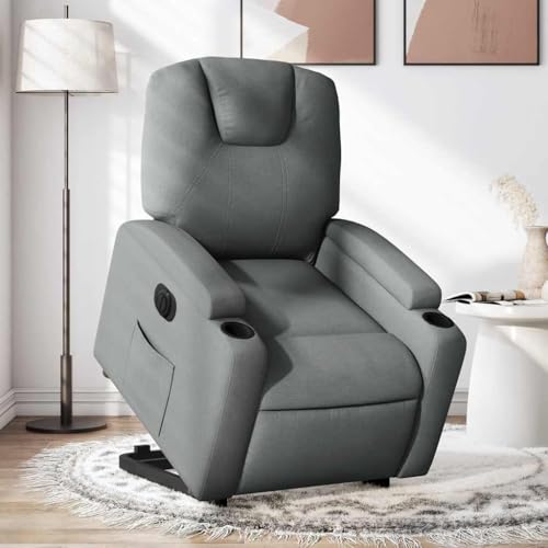 Mimdixy Sillón de relax para TV, silla de oficina, silla de relax con ayuda para levantarse, eléctrica, color gris oscuro