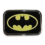 Belt Buckle Batman Black Yellow Rectangle 3.5 Inches by 2.5 Inches