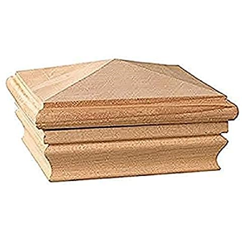 Deckorators 4X4 Newport High Pyramid Fence Cedar Post Cap - Rot Resistant, Made with Cedar, for Outdoor Fences, Mailboxes & Decks Cover