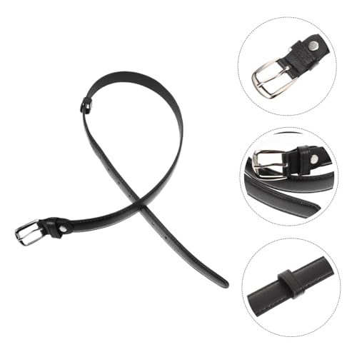 Boys Black Waist Belt Pu Leather Strap for Boys and Girls Versatile Design for Pants and Jeans Comfortable Fit for Ages4