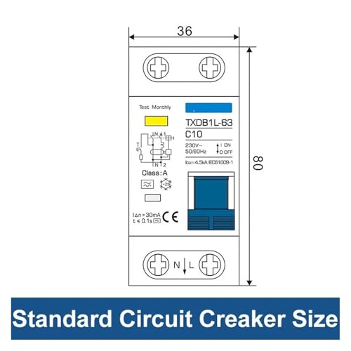 Evite cortocircuitos con disyuntor de corriente residual TXDB1L 40A Tipo A 3