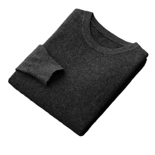 Men's Round Neck Wool Sweater Winter Thin Solid Color Slim Fit Basic Long-Sleeved Knit Pullover Tops