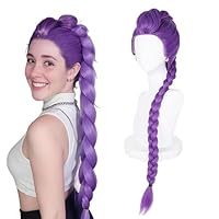 Purple Rumi Wig Long Braid Hair for Women Kids Anime Costume Cosplay Wigs for Halloween Party