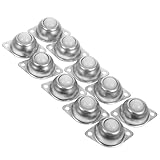 VALICLUD 10 Stück Kugelrollenlager aus Nylon Verzinktem Stahl 38mm Kugelabstand Geräuscharme Lastrollen für Möbel und Geräte Montierbare Transferrollen