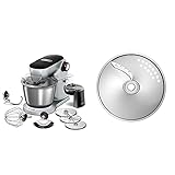 Bosch OptiMUM Küchenmaschine MUM9D33S11, leistungsstark, für schwere Teige und große Mengen, große Edelstahl-Schüssel (5,5l), 1300 W, silber & MUZ9PS1 Zubehör für Küchenmaschinen