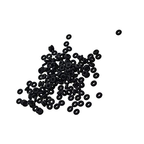 Non-brand 100 Stü Silikon Kautschuk Stopper Perlen Spacer Beads Perle Bastelperlen - Schwarz
