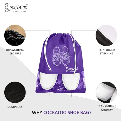Cockatoo Shoe Bag for Travel & Storage, Women & Men, Travelling Shoe Storage Bag, Shoe Storage Organizer Bag - Pack of 6 Shoe Pouch(13 x 17.32 Inch)