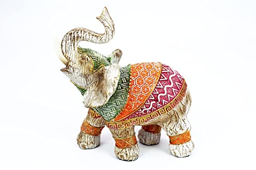 Image of AUGEN Polyresin Elephant Idol Statue Showpiece for Home Decor Decoration and Gifting (1 Piece,7145A2)-A