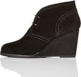  find. Lace Up Wedge Bootie Stiefeletten, Schwarz Black), 38 EU