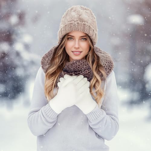 Image of Pistha 24 Pairs Winter Gloves Touch Magic Screen Gloves Stretchy Knit Cotton Gloves Bulk For Men Women Homeless Cold Weather