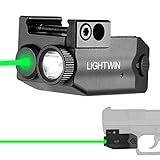Flashlight Laser Sight Combo, 350 LMS Flashlight with Strobe Mode Green Sight, Type-C Rechargeable...