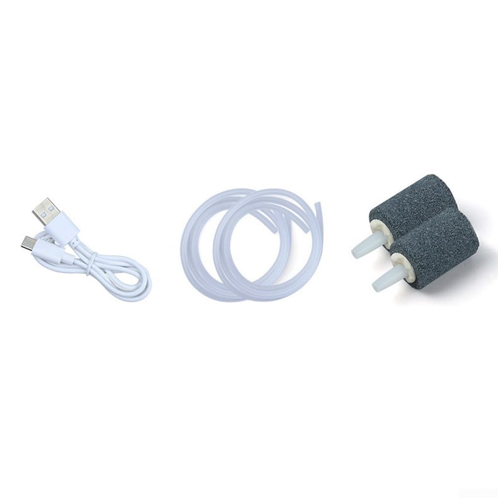 DAZZLEEX Aquarium Batterie Luftpumpe, Angeln Sauerstoff Luftpumpe, Silent Sauerstoff Luftpumpe USB 2600mA 40h Akkulaufzeit