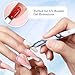 French Nail Brush, 2 Way French Gel Acrylic Nail Art Kolinsky Brush With Dotting Tool for Professional Manicure Cuticle Clean Up Nail Art Design, Wave Pattern Handle (NB125-#10, White)