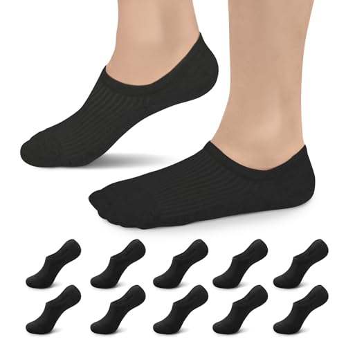 TUUHAW 10 Paar Sneaker Socken Damen Herren Füßlinge No Show Unsichtbare Füsslinge Unisex B-Schwarz 39-42 TUUHAW 10 Paar Sneaker Socken Damen Herren Füßlinge No Show Unsichtbare Füsslinge Unisex B-Schwarz 39-42