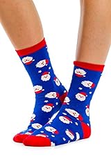 Santa Socks With Pocket (Blue)