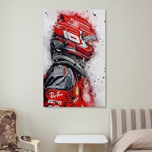 Impression haute définition Charles Leclerc toile premium de course automobile - 7