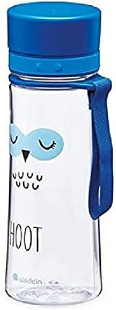 Aladdin My First Aveo Owl Childrens Water Bottle 0.35L Blue  Leakproof - Wide Opening for Easy Fill - BPA-Free - Kids Water Bottles for School - Stain and Smell Resistant - Dishwasher Safe