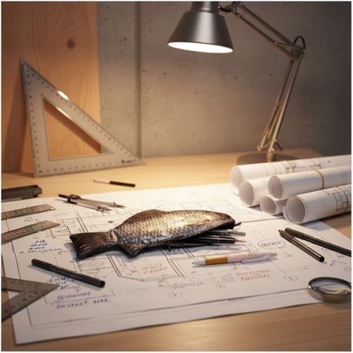 Image of Pencil Box Pen with Zipper Realistic Case Pouch Shape Fish Bag Pen Pencil Make-up Office and Stationery and Marker Cases
