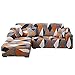 laamei Copridivano con Penisola Elasticizzato Chaise Longue Antimacchia Fodera Copridivano Angolare Sofa Cover componibile in Poliestere a Forma di L