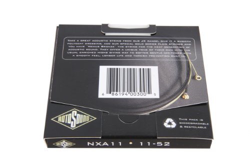 Rotosound NeXus Jeu de cordes pour guitare folk Bronze phosphoreux Tirant light (11 15 22 30 42 52) - Les Beatles, Paul McCartney, John Lennon, RIngo Starr, George Harrison Rotosound NeXus Jeu de cordes pour guitare folk Bronze phosphoreux Tirant light (11 15 22 30 42 52) – Image 4