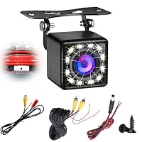 Rückfahrkamera Auto 1000 Zeilen mit 12 LED Nachtsicht, Universelle Rückfahrkamera Heckkamera 170° Weitwinkel Sicherheit, IP68 Wasserdicht, 12V-24V für PKW SUV LKW Wohnmobil mit 6m Kabel – Ansicht 7