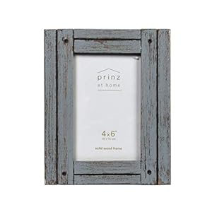 PRINZ Homestead 4 Inch by 6 Inch Rustic Wood Frame in Distressed Finish Gray