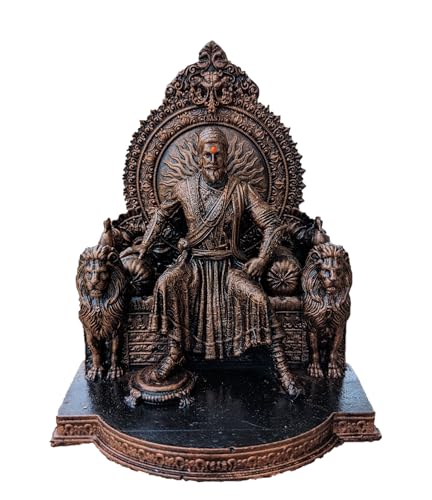 Image of Chatrapati Shivaji Maharaj Statue 4 inch for Car Dashboard (Copper)