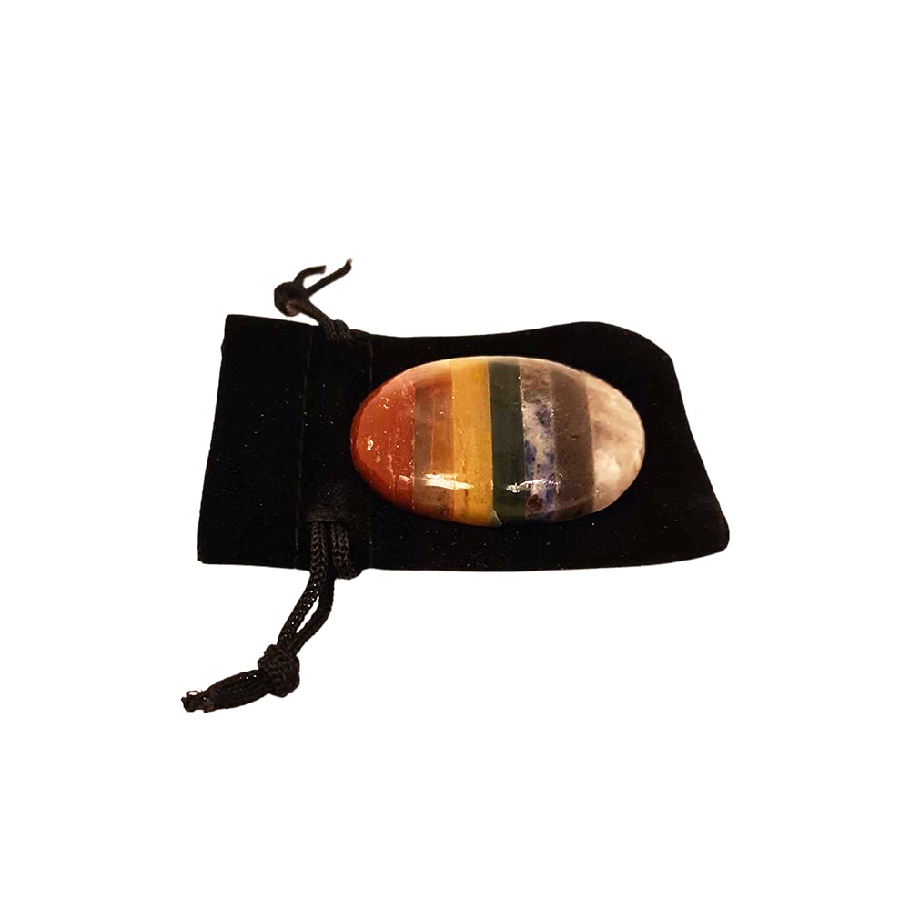 VIE Naturals Worry Thumb Stone, 7 Chakra Bonded, One