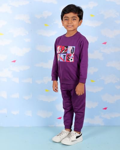 Image of The Mom Store Kids Sweatshirt With Joggers Set| Cotton With French Terry | Cute Prints | Warm | For Boys & Girls | Trendy Winter Sets For Kids | Hoodie And Sweatpant Set