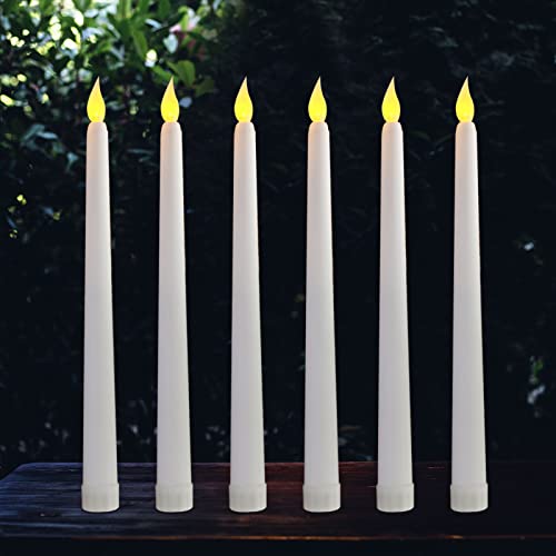 ARDUX Lot de 6 bougies LED en forme de conique, sans flamme avec piles pour maison, table, fête, mariage, anniversaire