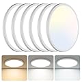 libtit 6 Pack 13 Inch LED Flush Mount Ceiling Light, 3200LM 28W Ultra-Slim LED Ceiling Lights, 3000K/4500K/6000K Selectable Light Fixture for Bedroom, Kitchen, Bathroom, Hallway - White