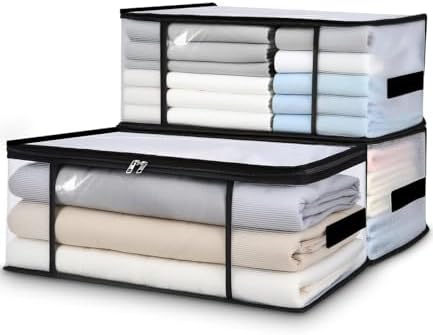 3 Sacs Rangement Vetement Transparente 35L,Boite Rangement Veteme...
