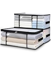 Cexovo 3 Stück Aufbewahrungstaschen Transparent 35L,Aufbewahrungsbox mit Deckel,Große Kleideraufbewahrung Umzugskartons,Faltbare Aufbewahrung Boxen mit Reißverschlüssen Griff für Kleidung,Bettdecken