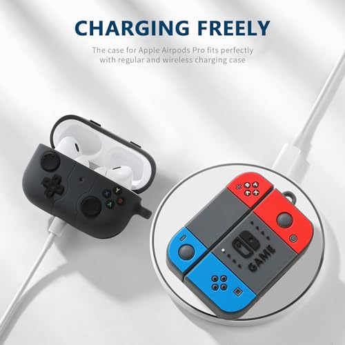 Image of [2Pack] Gedicht for Airpods Pro Case, Funny 3D Cartoon Game Console Design Silicone Soft Cases for Airpods Pro Case 1st Gen, with Keychain Kids Women Men for Airpods Pro 2019 Case
