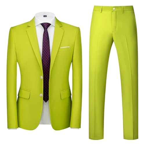 Spring Autumn Fashion Men's Business Casual Solid Color Suits Set Two Button Slim Fit Formal Suit
