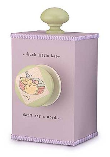 Wooden Windup Music Box Hush Little Baby, Lavender
