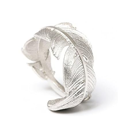 Helen de Lete Simple Style Original Feather From Heaven 925 Sterling Silver Open Ring for Women Cover