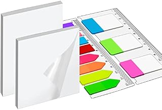 320Pcs Transparent Sticky Notes Set, FANDAMEI Clear Sticky Tabs for Reading Page Markers, Medium Index Tab & Self-Stick Note Pads as Book Tabs Classify Files Tabs Flags Sticky Tabs(3×3, 3.7×2.7 in)